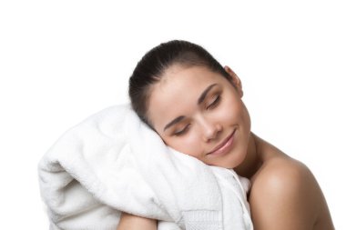 sonra banyo mutlu güzel kadın