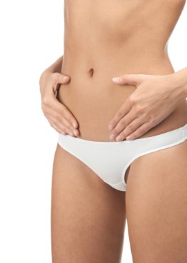 Closeup of woman belly button clipart