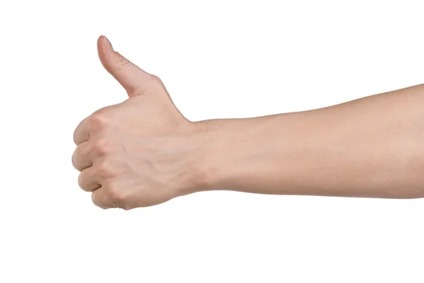 Male hand showing thumbs up sign — Stock Photo, Image