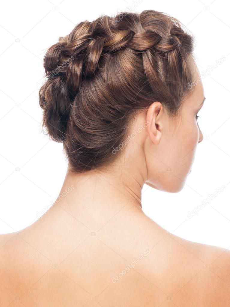 Woman with braid hairdo