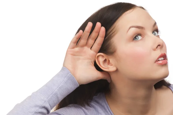 Mujer escuchando chismes —  Fotos de Stock