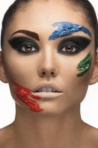 Maquillaje de moda con arte facial — Foto de Stock