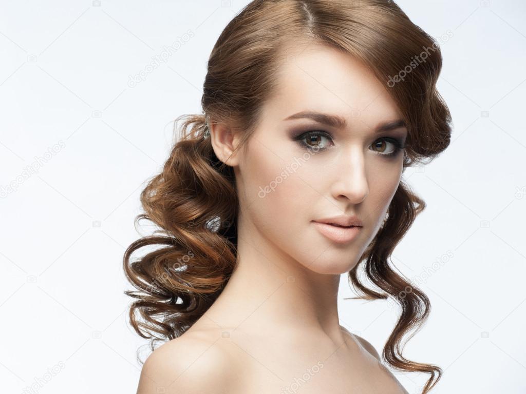 Girl with makeup and hairstyle