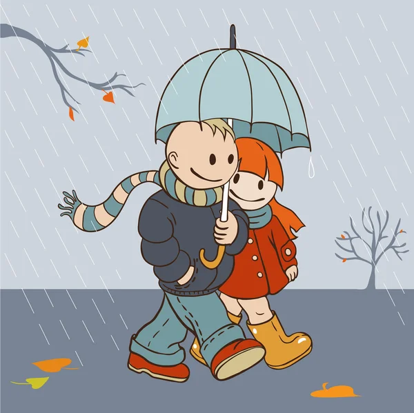 Autumn rainy day Vector Graphics