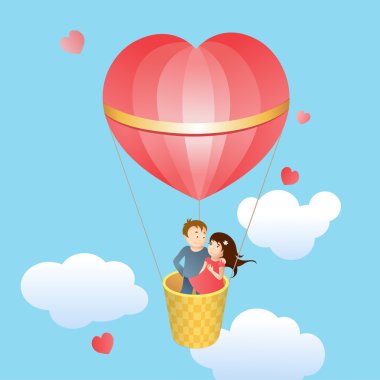 mutlu aşıklar bir balon