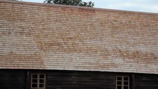 Une vieille cabane avec un toit de chaume — Video