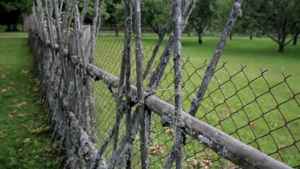 Fattoria è stata correttamente vecchia assicella recintata — Video Stock