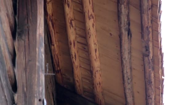 La cabaña de madera casa de madera — Vídeos de Stock