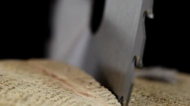 ahşap üzerine yapışmış bir testere