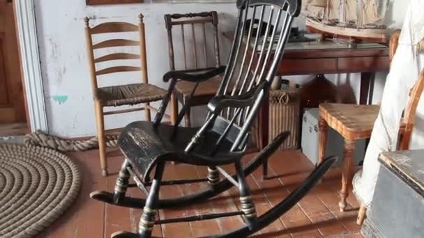 The black rocking chair — Stock Video