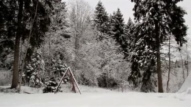 kar üzerinde büyük bir teepee