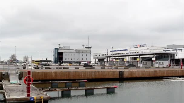 Hafengebiet und Terminal der Stadt — Stockvideo