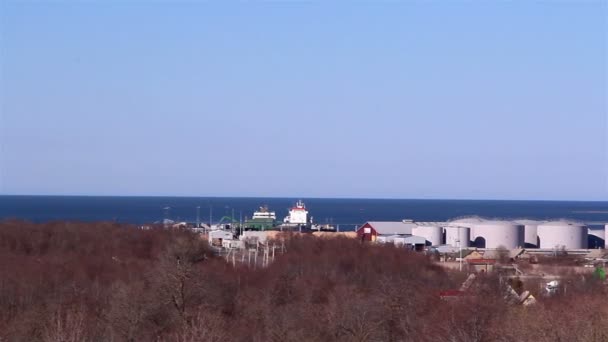 Flygfoto över hamnen hamnen — Stockvideo