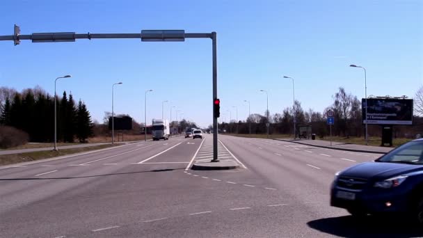 Een deel van de kruising van de weg — Stockvideo