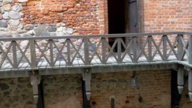 Trakai Gh4 Uhd ortaçağ kale içinde koridor