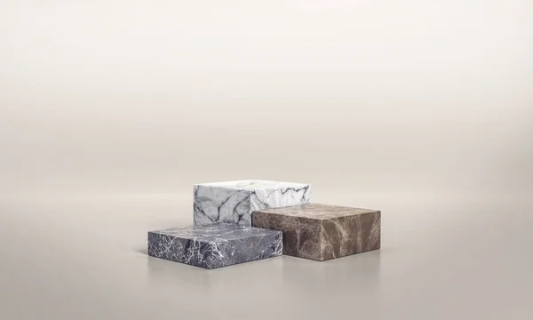 Mockup Showcase Marmer Premium Pedestal Terbuat Dari Marmer Untuk Presentasi Stok Gambar