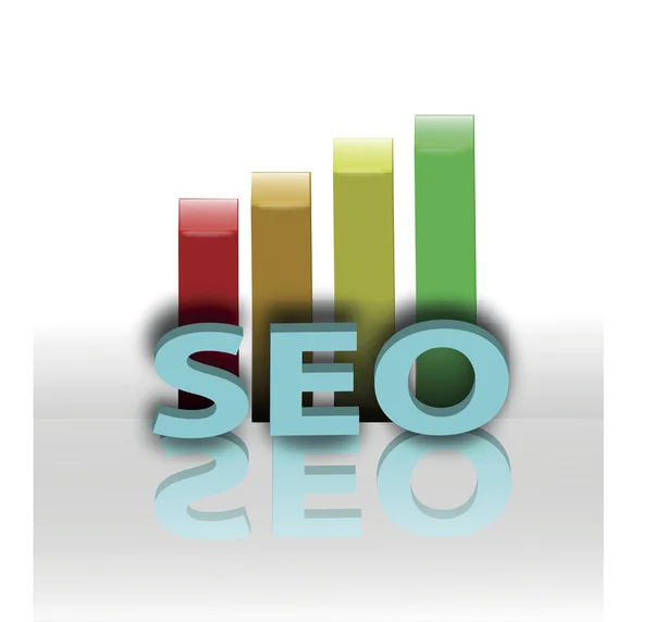 Concept van seo en staafdiagram — Stockfoto