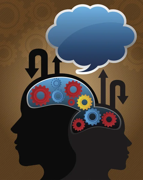 Silhouette image of business mind with cloud on the top — Stock Photo, Image