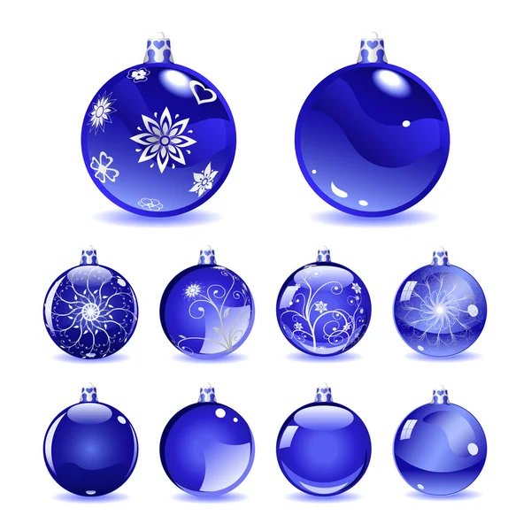 Blue Christmas balls — Stock Vector