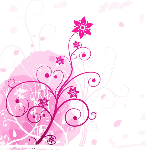 粉红色 grunge 花 — 图库矢量图片