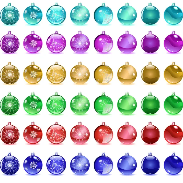 ลูกบอลคริสต์มาสหลายสี — ภาพเวกเตอร์สต็อก