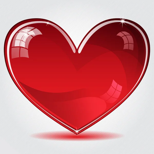 Röda blanka hjärtat — Stock vektor