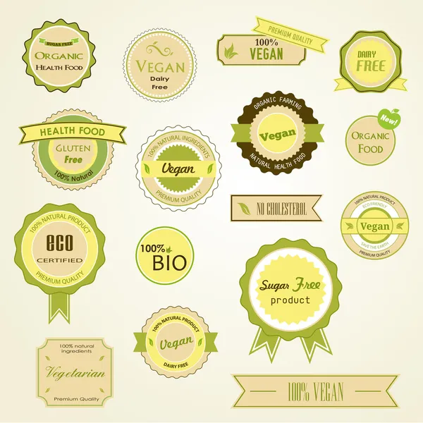 Biologische labels, logo's en stickers — Stockvector