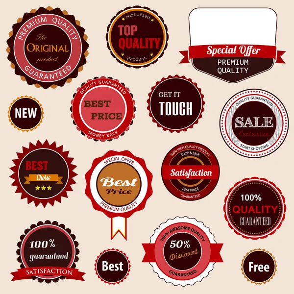 Set van verkoop badges, labels en stickers — Stockvector