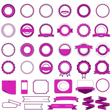 Satılık rozetleri, Etiketler ve stickerlar metinsiz pembe dizi