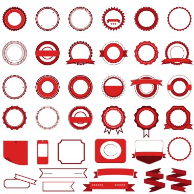 Satılık rozetleri, Etiketler ve stickerlar kırmızı metin olmadan set