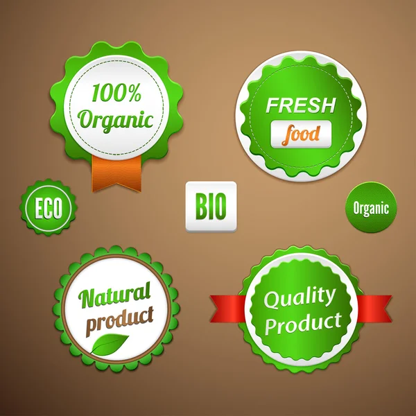 Organic labels, logos and stickers — Stock Vector