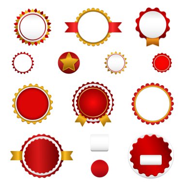 Satılık rozetleri, Etiketler ve stickerlar kırmızı metin olmadan set