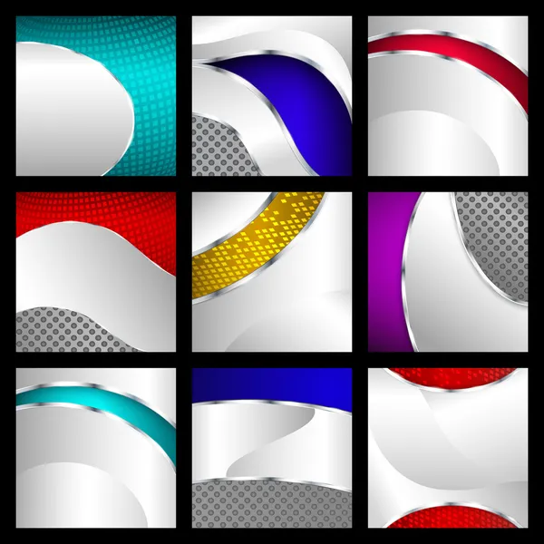 Set van abstracte metalen achtergronden — Stockvector