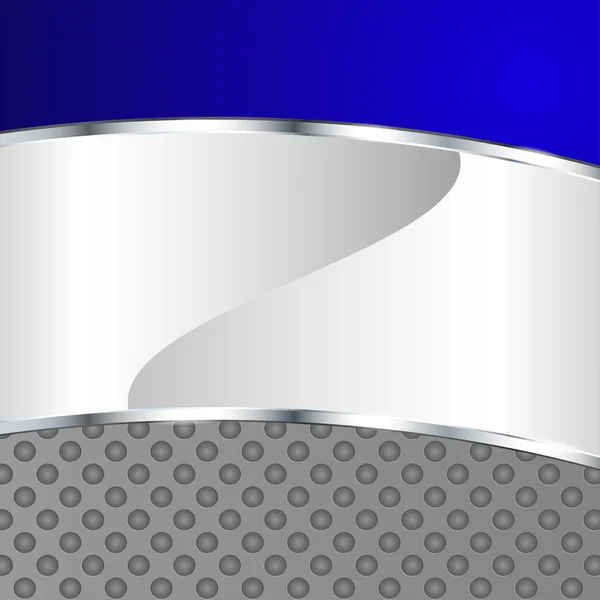 Fond métallique abstrait avec élément bleu — Image vectorielle