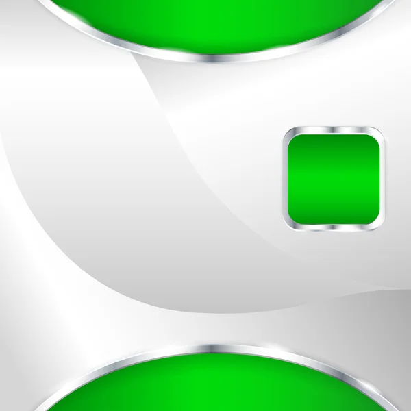 Astratto sfondo metallico con elemento verde — Vettoriale Stock