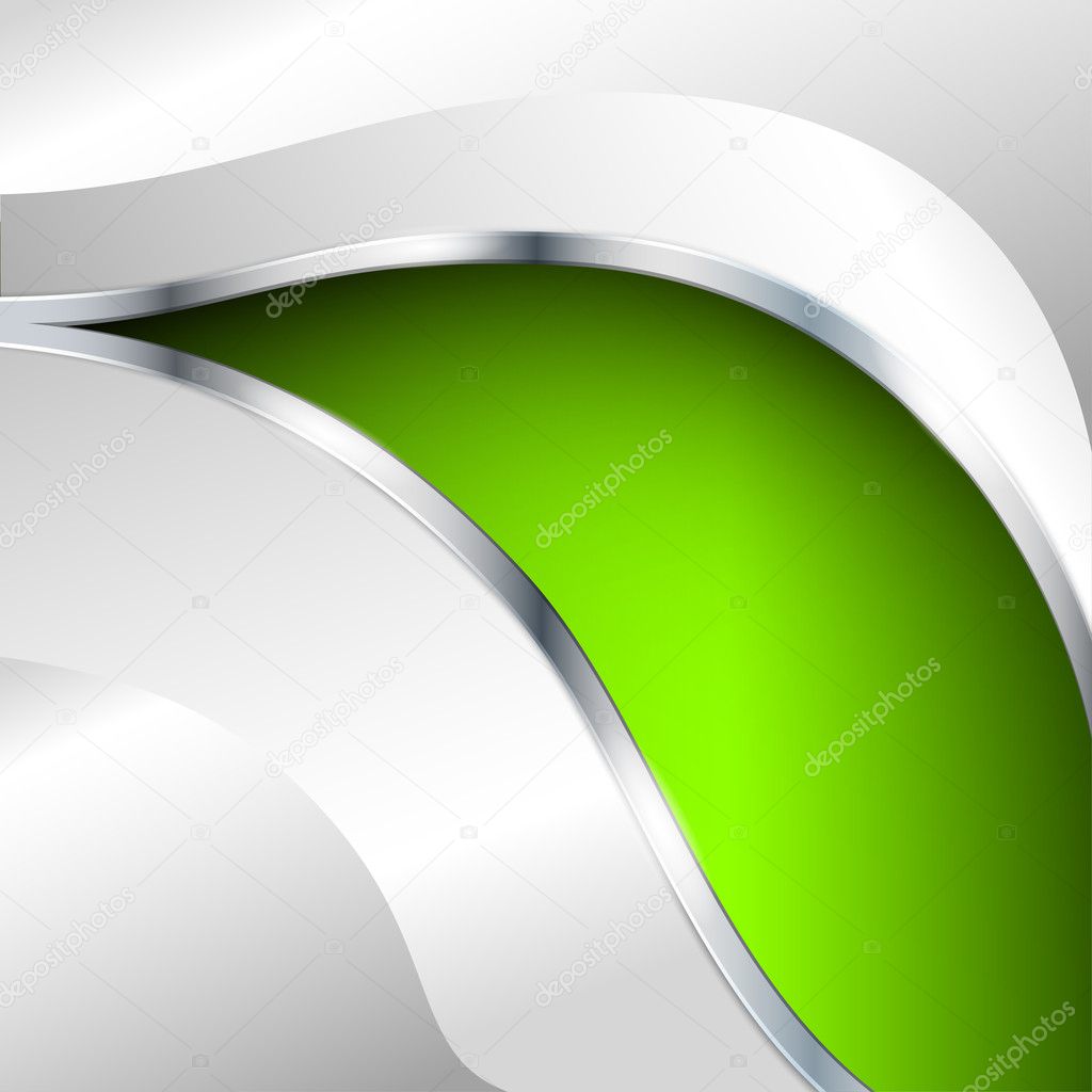 Abstract metallic background with green element