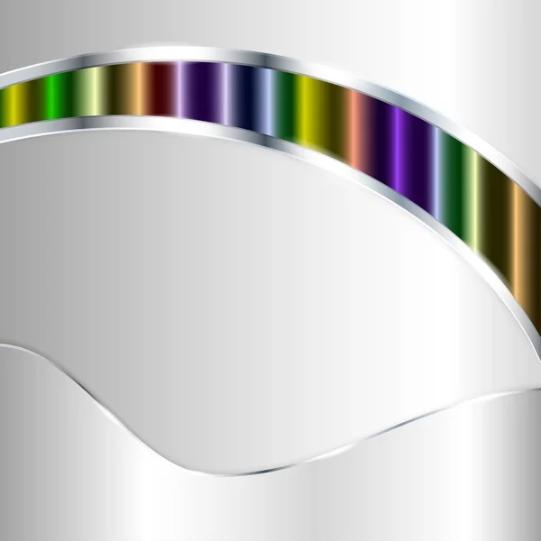 Fond métallique abstrait avec rayures multicolores — Image vectorielle
