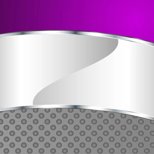 Абстрактный металлический фон с фиолетовым элементом — стоковый вектор