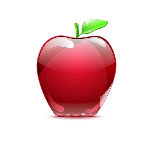 ガラスから大きな赤いリンゴ — ストックベクタ