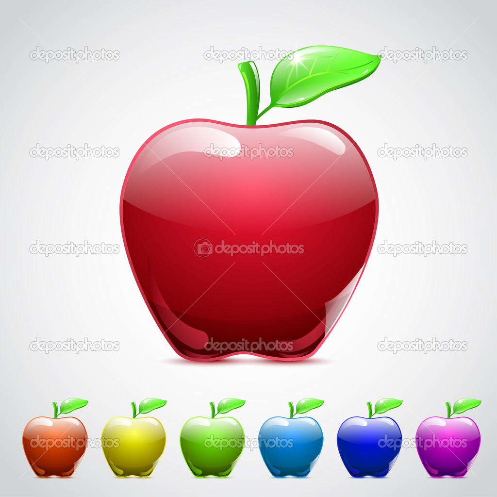 Set of glass apples