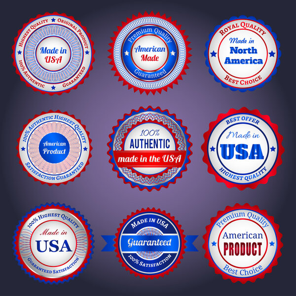 Sale labels and stickers on Made in the USA