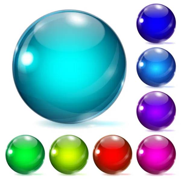 Multicolored glass spheres — Stock Vector