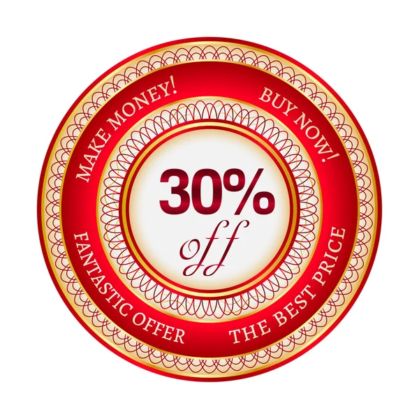 Label on 30 percent discount — Stock Vector