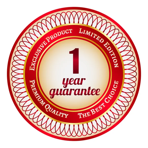 Label on 1 year guarantee — Stock Vector