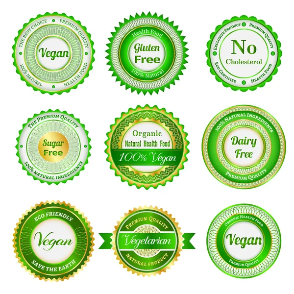 Organic labels, badges and stickers — Stock Vector