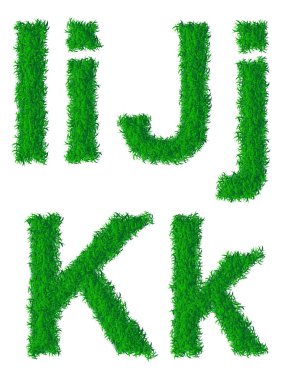 yeşil çim alfabesi