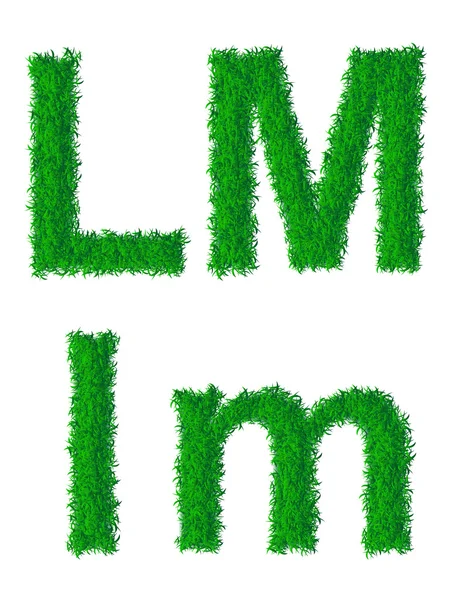 Green grass alphabet — Stock Vector