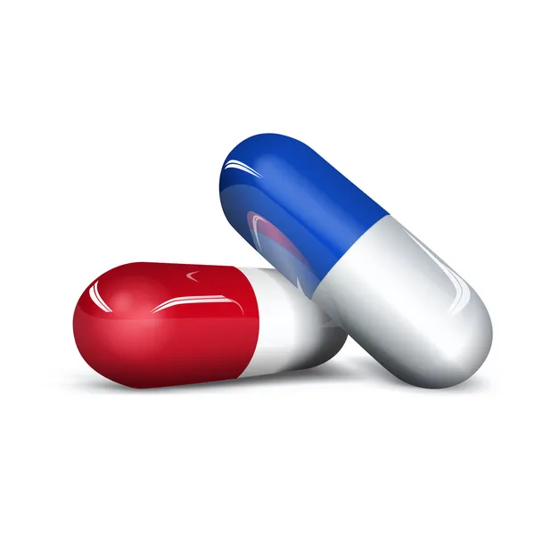 Red and blue capsule — Stock Vector