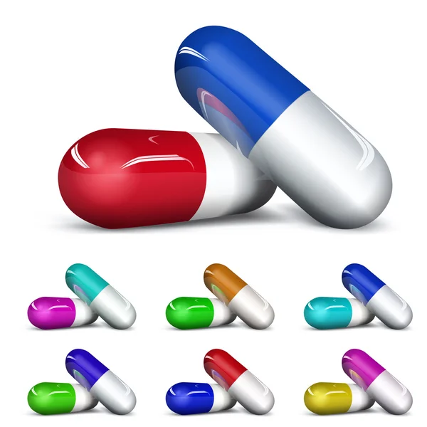 Set of capsules — Stock Vector