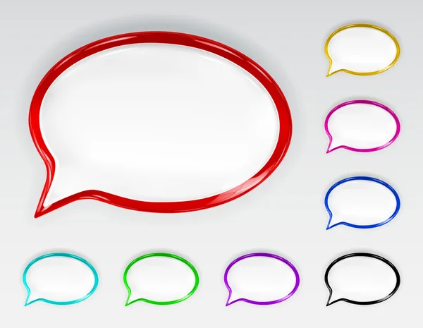 Set of multicolored glossy speech bubbles — Stock Vector